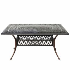 Hliníkový stôl HASTINGS 150x90x73 cm antická hnedá