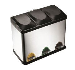 ALDOTRADE Kôš na triedený odpad 3x15l nerez