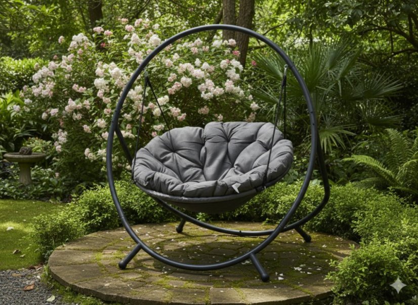 Závesné kreslo PATIO tmavo šedý 115,5 × 140 × 167,5 cm