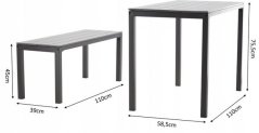 Set záhradného nábytku Garden sivý, 3 ks