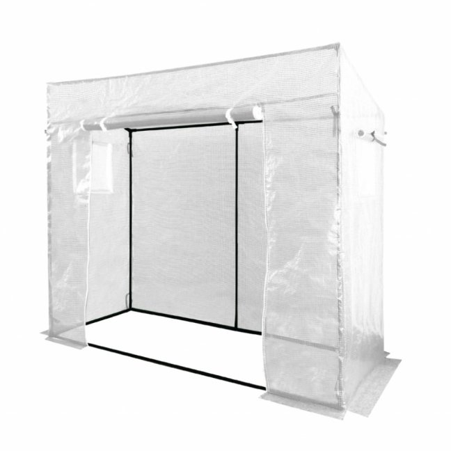 ALDOTRADE Fóliovník na paradajky veľký 200x77x168/146 cm biela plachta