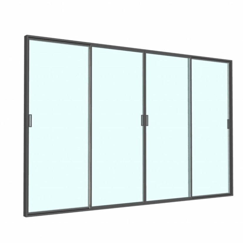 Sklenené posuvné dvere pre hliníkovú pergolu 4 m Sklenené posuvné dvere pre hliníkovú pergolu 4 m