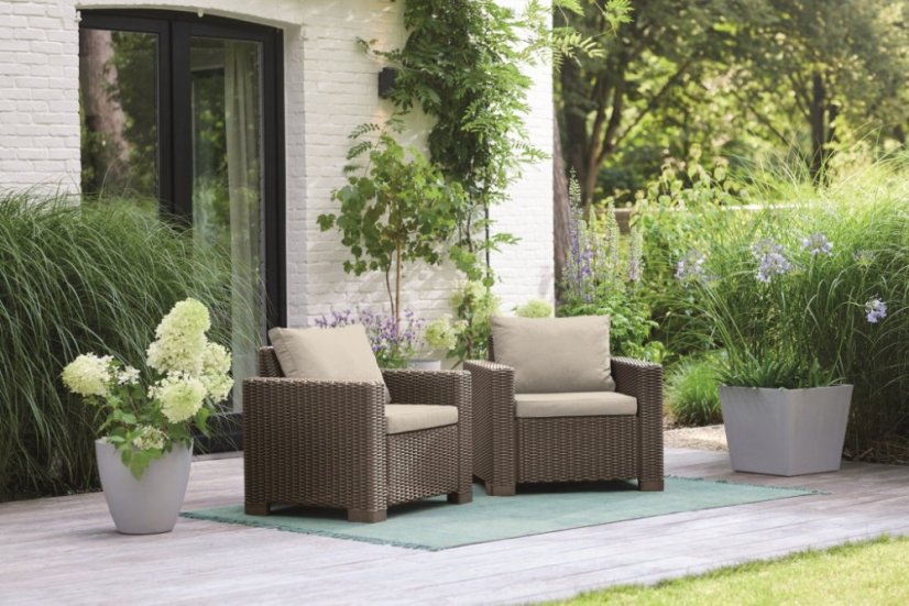 Keter záhradné kreslo California cappuccino (2ks), 82x72x68 cm