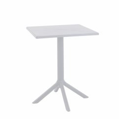 Záhradný štvorcový stôl 60x60x77, 5 cm, biely