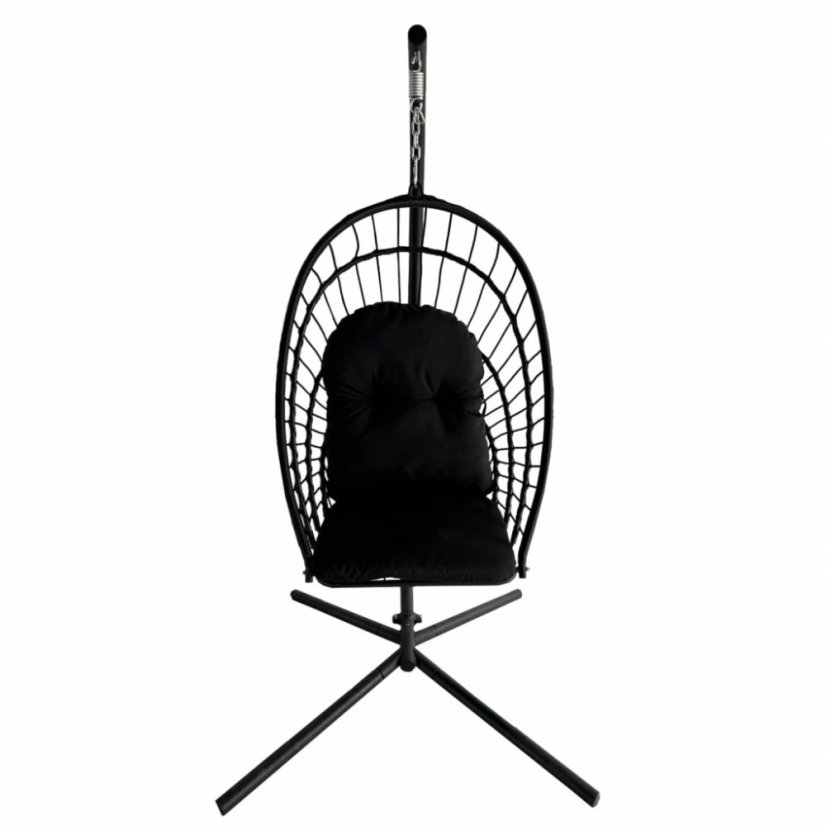 Skladacie závesné kreslo ERIS čierne