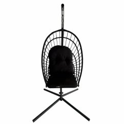 Skladacie závesné kreslo ERIS čierne