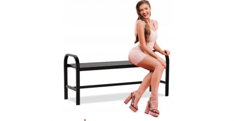 Záhradná lavica GARDINEO čierna, 126x42x55cm