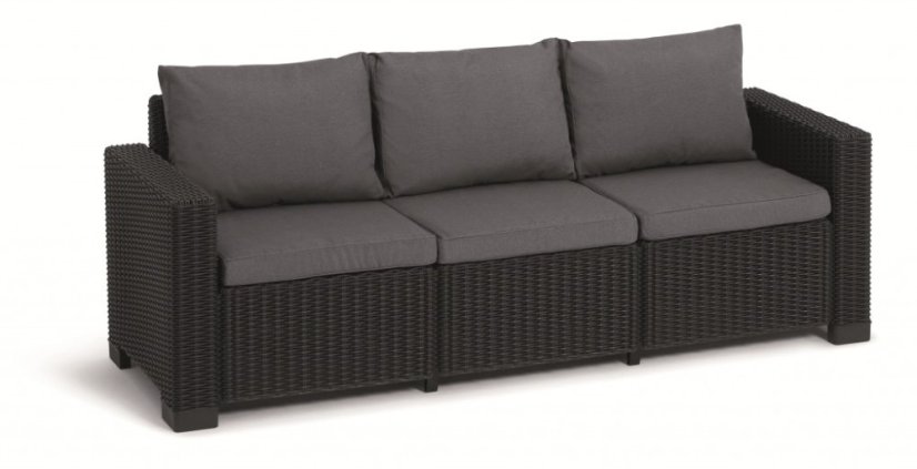 Keter záhradná pohovka 3-miestna California grafit, 199 x 68 x 72cm