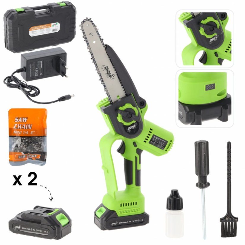 Akumulátorová píla na vetvy 20 cm, 900 W, 21 V