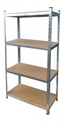 Regál 180x90x40cm, 4 police, oceľ + MDF doska