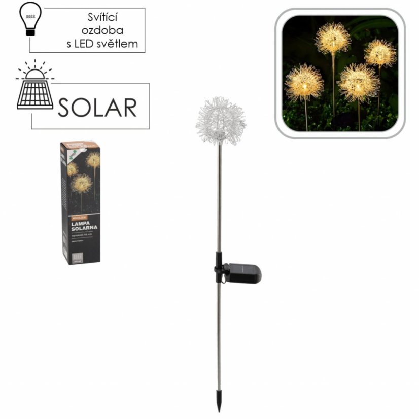 Solárna lampa LED Púpava, 10x10x68 cm