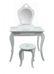 ALDOTRADE Detský kozmetický stolík so zrkadlom a taburetom