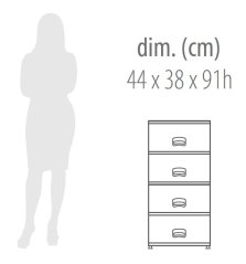 Komoda se 4 zásuvkami RETRO NEW šedá