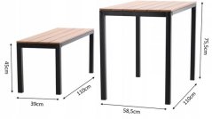 Set záhradného nábytku Garden hnedý, 3 ks
