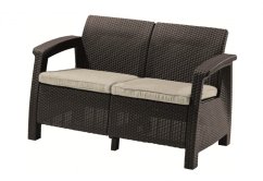 Keter Záhradná pohovka Corfu hnedá 128 x 70 x 79 cm