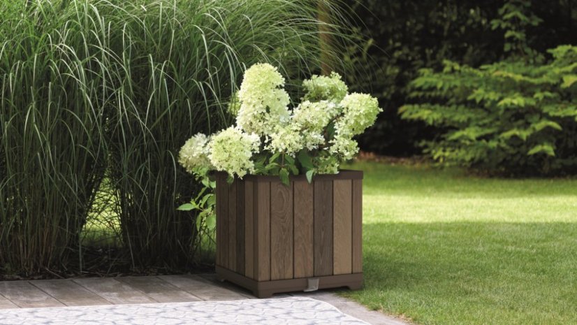 Keter Kvetináč Deco štvorcový Orech, 45,5x45,5x45,5cm