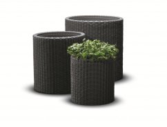 Keter Set kvetináčov Cylinder S+M+L Antracit
