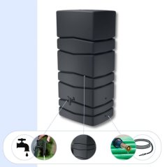 Sud na dažďovú vodu AQUA TOWER 650l antracit