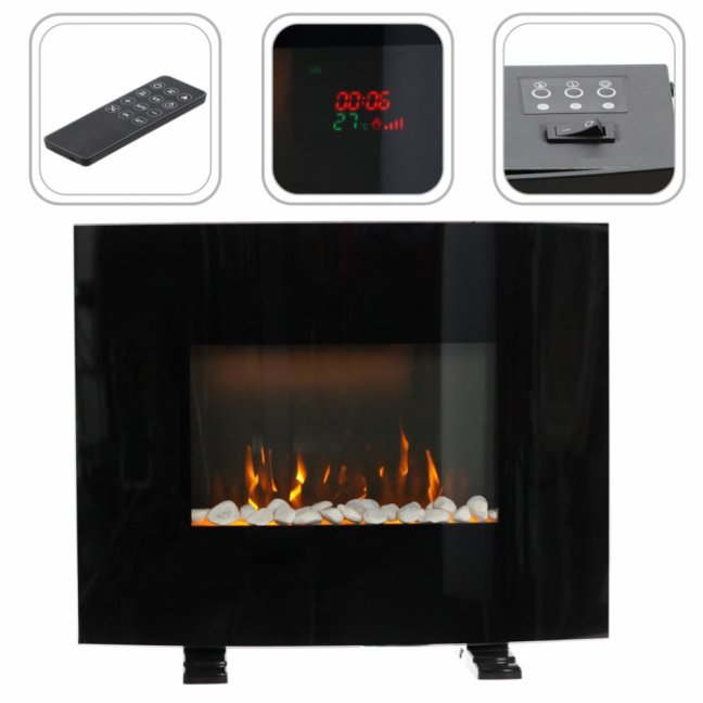 Nástenný/stojaci krb 61x13,5x48 cm, 1000/2000W
