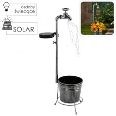 Lampa solárny KOHÚTIK S KVETINÁČOM, 30 LED teplá biela