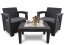 Gardenline Balkónový záhradný set nábytku Rattan stôl + 2 kreslá