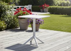 Záhradný štvorcový stôl 60x60x77, 5 cm, biely