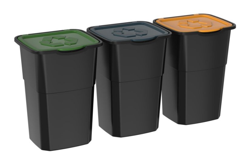 Kôš na triedený odpad ECO 3 Master Black