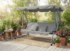 Gardenline Zahradní houpačka 210 x 120 x 170 cm šedá