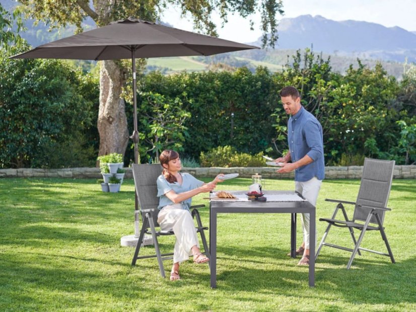 Záhradné hliníkové polohovateľné kreslo Haggen