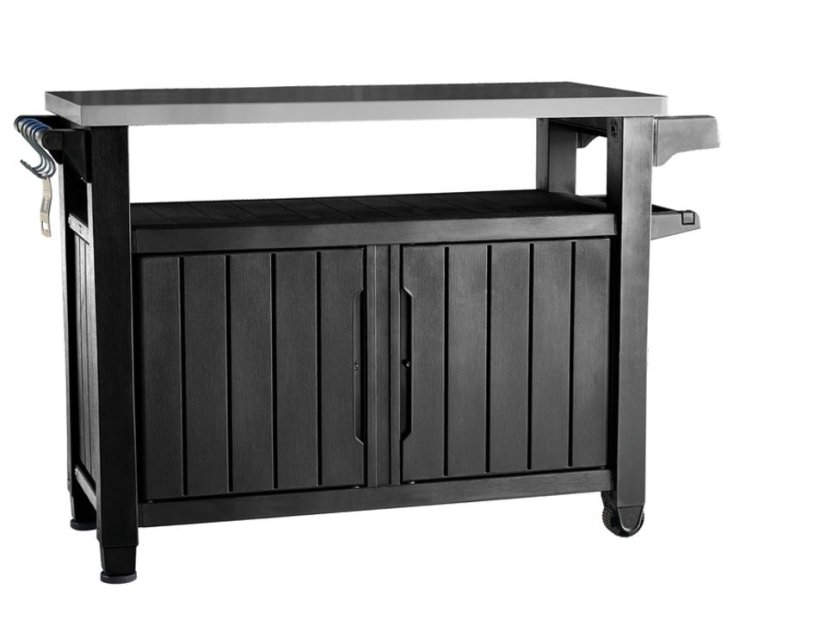Multifunkčný záhradný grilovací stolík KETER UNITY XL 270l grafit