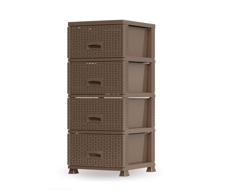 Komoda se 4 zásuvkami RETRO hnedá