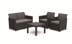 Keter Záhradný set Claire 2, grafit, 2 kreslá, 1 pohovka, 1 stôl