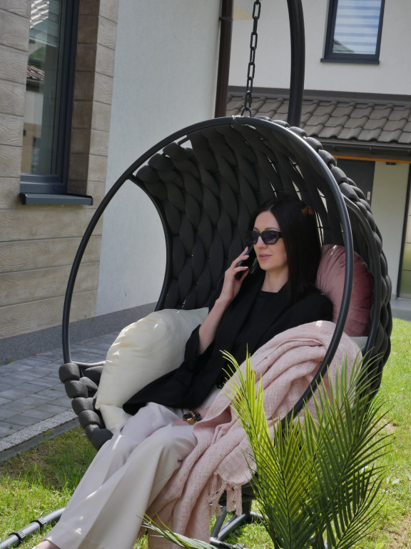 Závesné kreslo TABANI čierne