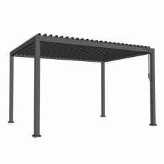 Hliníková záhradná pergola šedá s LED, 3x4×2,5 m