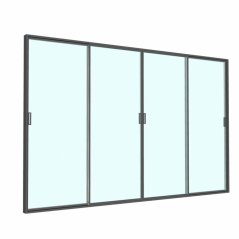 Sklenené posuvné dvere pre hliníkovú pergolu 4 m