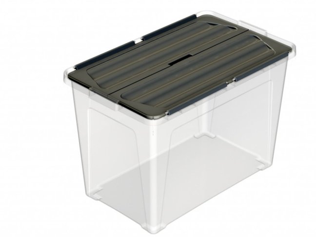 Multibox ECO s pripevneným vekom 48l, veko čierne