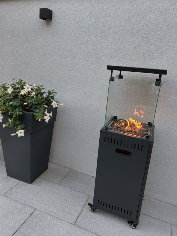 ALDOTRADE terasový plynový ohrievač BISTRO 136cm čierny