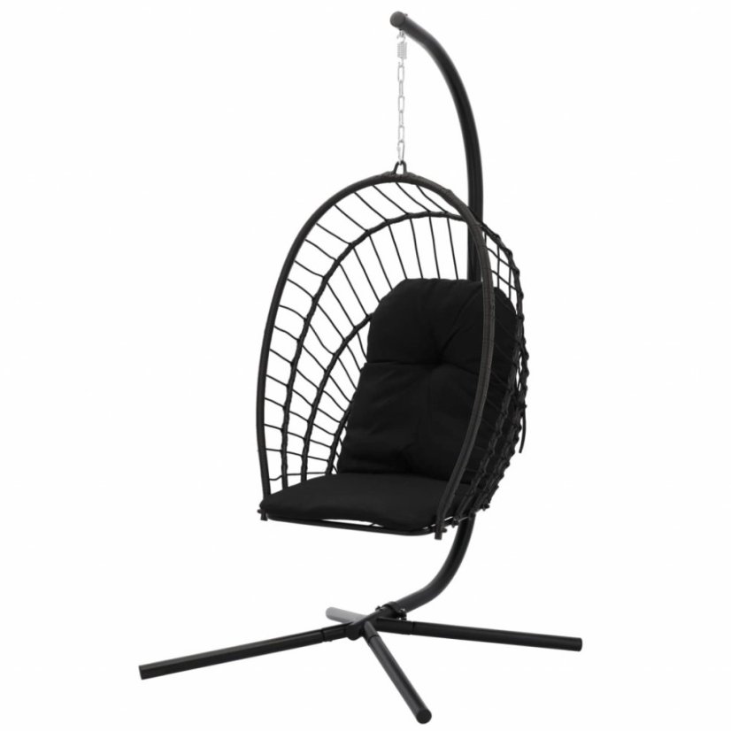 Skladacie závesné kreslo ERIS čierne