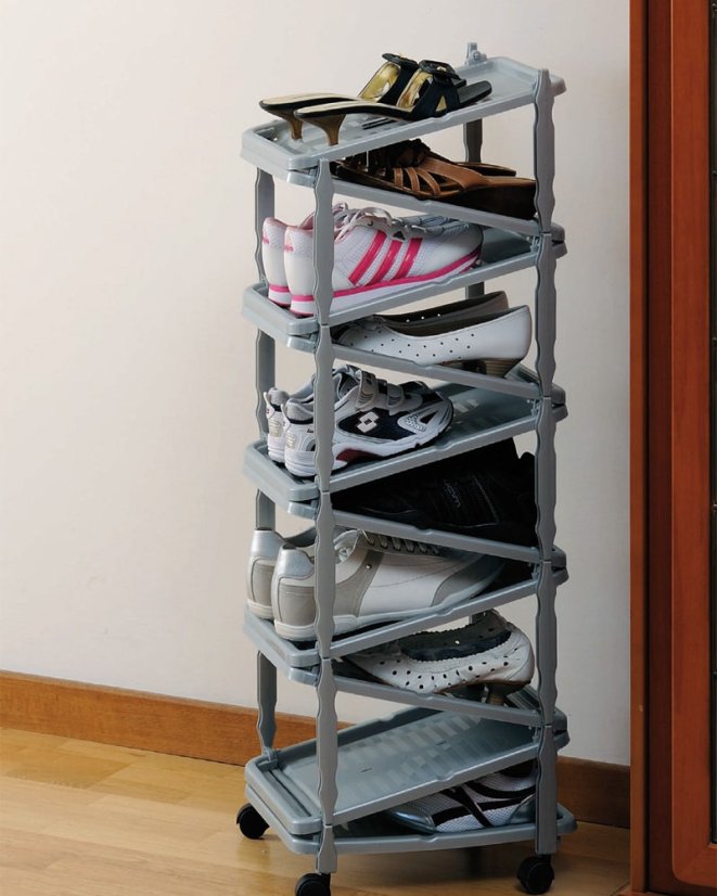 ALDOTRADE Vozík na topánky ZIP 10 - výška 94cm - Názov varianty: Čierná