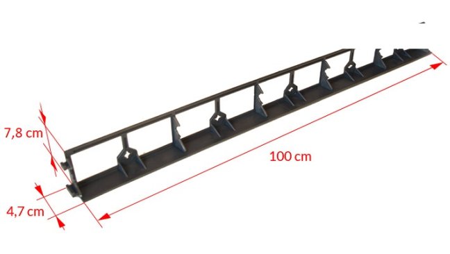 ALDOTRADE Neviditeľný plastový obrubník 4,5x8x100 cm