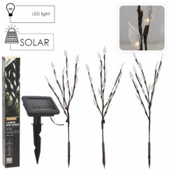 48 Solárna lampa 3 vetvy, 60 LED, teplá biela, 60 cm