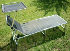 ALDOTRADE Ležadlo polohovateľné so strieškou čierne