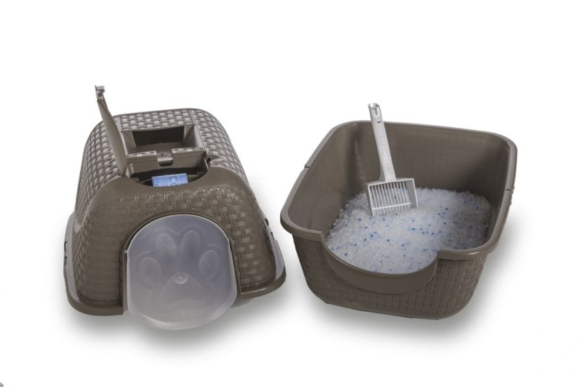 ALDOTRADE Krytá toaleta pre mačky Rattan 42x50,5x40cm - Názov varianty: Hnedá