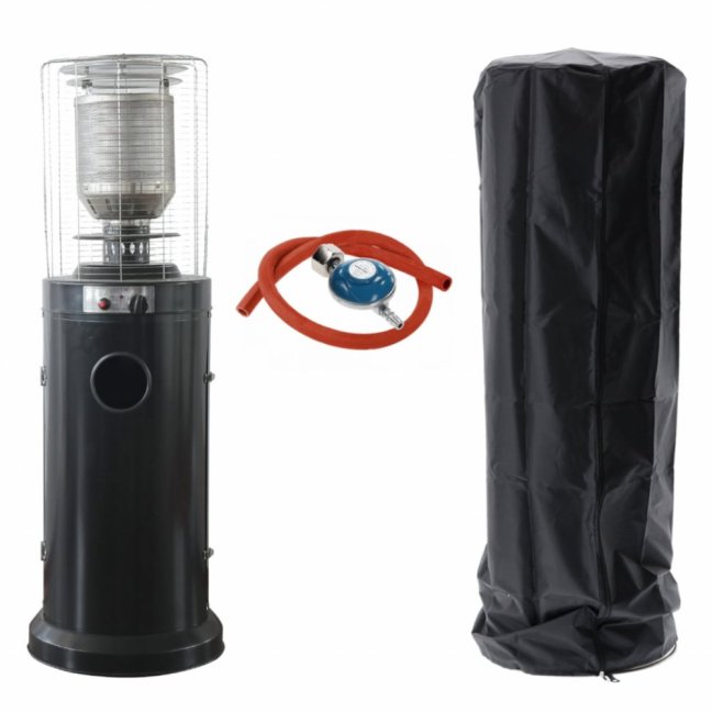 ALDOTRADE Terasový plynový ohrievač HEAT 136cm čierny okrúhly