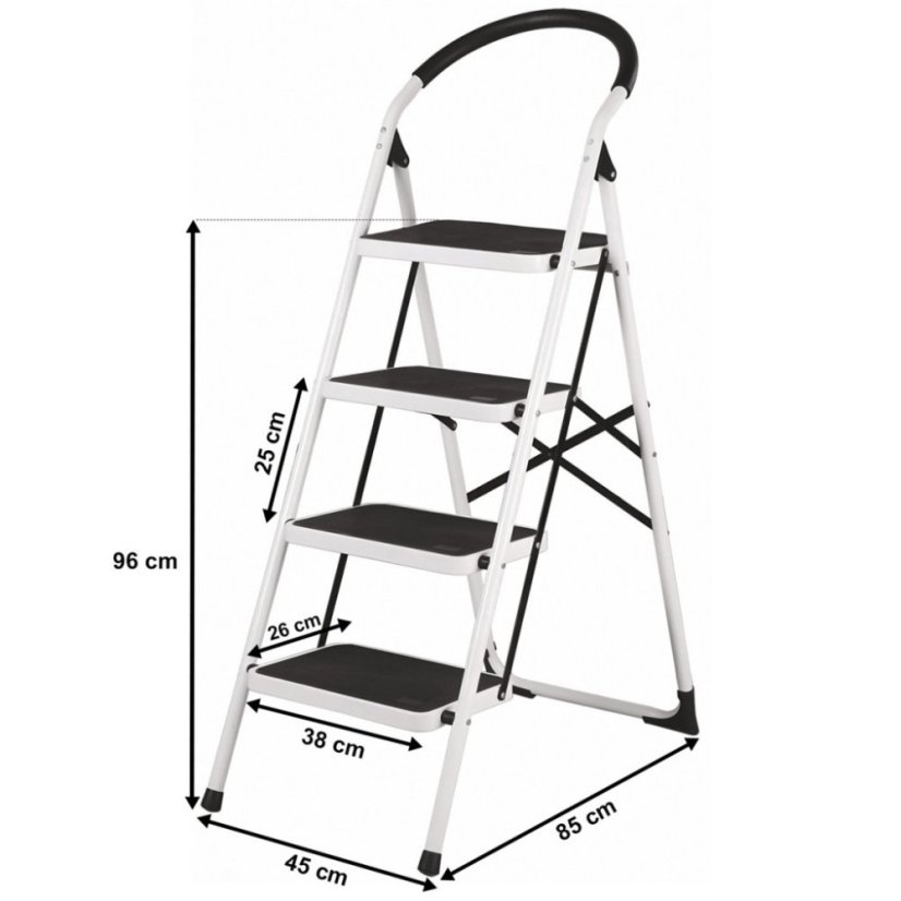 ALDOTRADE Schůdky ocelové Klapp 4 skládací protiskluz.