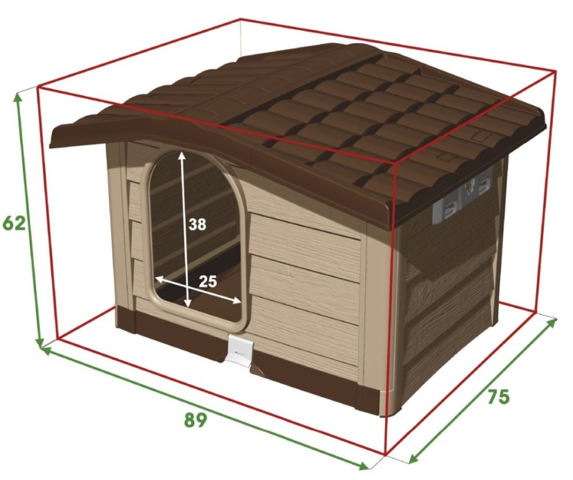 ALDOTRADE Psia búda Bungalow strednej 89x75x62cm - Názov varianty: Zelená