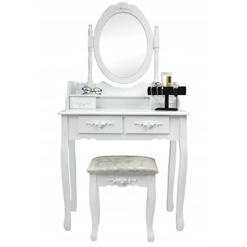 ALDOTRADE Toaletný kozmetický stolík Emilie 143x70x40cm s taburetom
