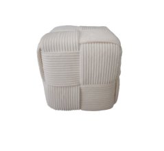 Pletená pufa kocka 40x40x40 cm, biela