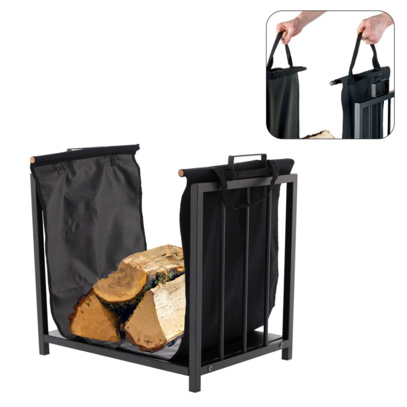Kovový stojan na drevo s prenosnou taškou 51x37x50, 5cm