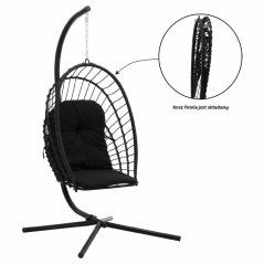 Skladacie závesné kreslo ERIS čierne